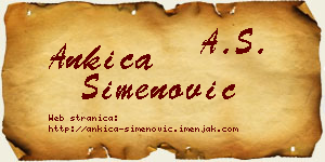 Ankica Simenović vizit kartica